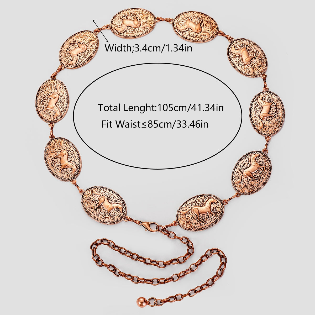 Vintage Punk Animal Alloy Unisex Chain Belt