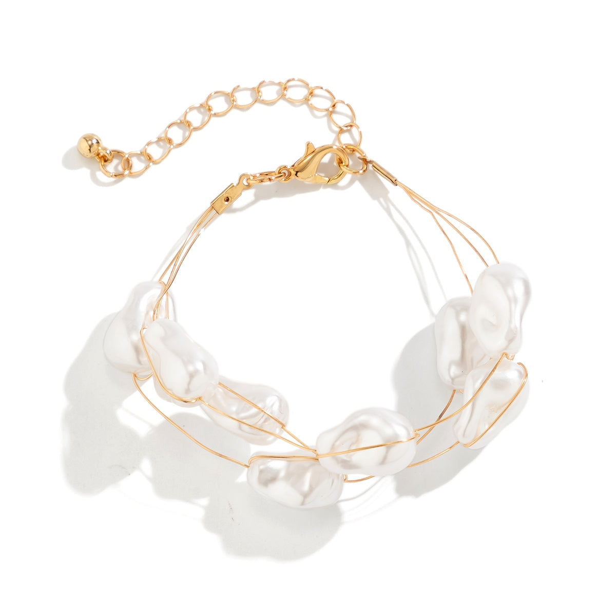 Vintage Baroque Imitation Pearl Layered Bracelet and Necklace Set