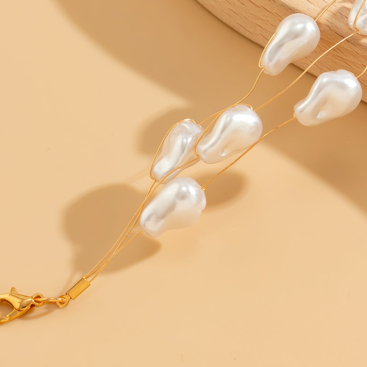 Vintage Baroque Imitation Pearl Layered Bracelet and Necklace Set