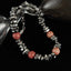 Vintage Round Stainless Steel Stone Beaded Bracelet