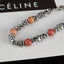 Vintage Round Stainless Steel Stone Beaded Bracelet