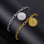 Vintage European Unisex 18k Gold Plated Stainless Steel St. Benedict Bracelet