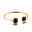Vintage Square Titanium Steel 18K Gold Plated Open Bangle Bracelet