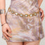 Vintage Rhinestone Inlay Rectangle Alloy Women's Chain Belt