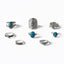 Vintage Bohemian Turquoise Leaf Totem Women's Ring Set - 8 Pieces