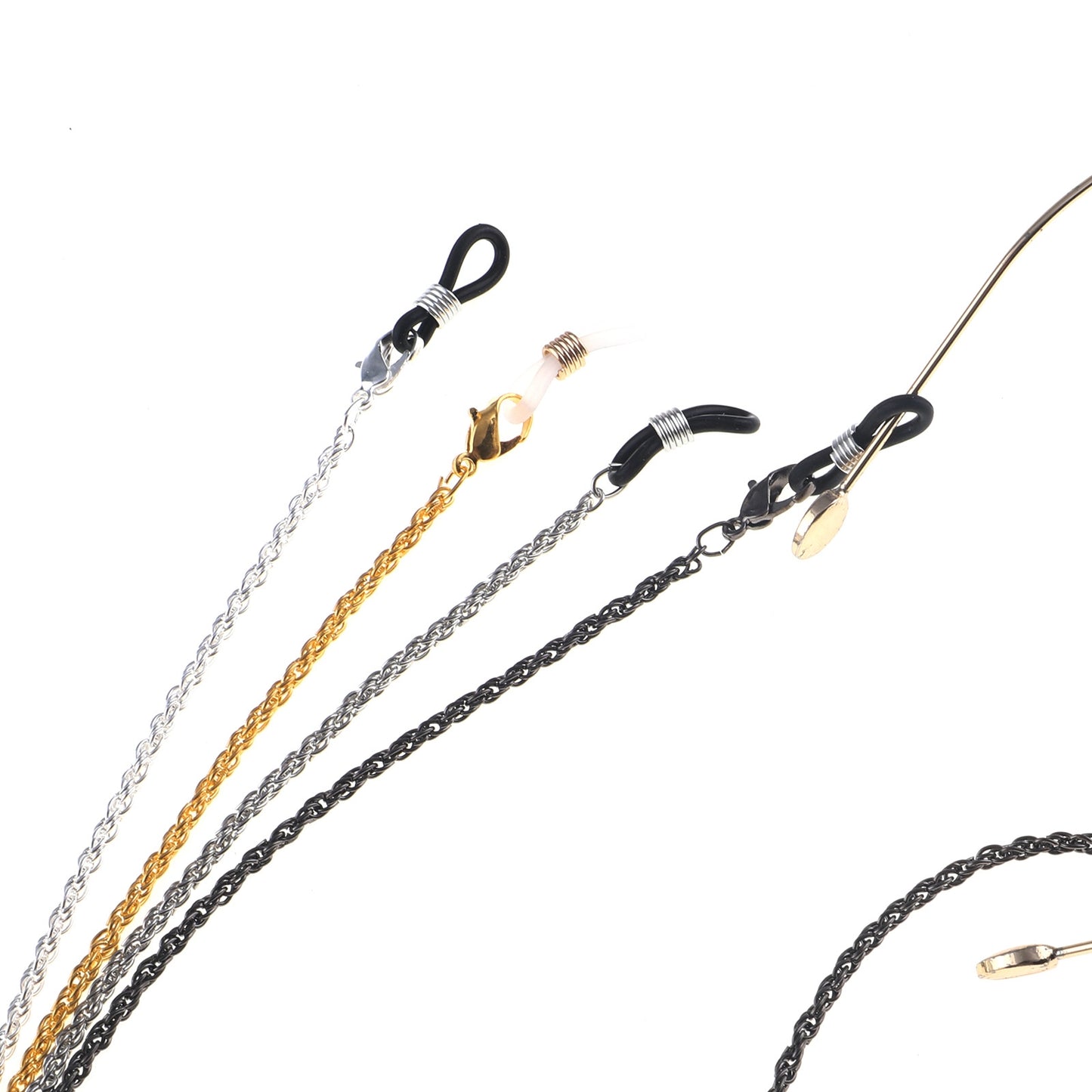 Metal Glasses Chain Lanyard with Hemp Flowers - Color Options Available