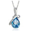 Angel Tear Crystal Pendant Necklace - Women's Alloy Plated Jewelry