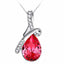 Angel Tear Crystal Pendant Necklace - Women's Alloy Plated Jewelry