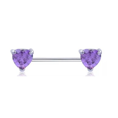 1 Piece Heart Shape 316 Stainless Steel Nipple Rings & Studs with Acrylic Inlay, White Gold Plated Body Jewelry