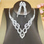 Elegant Bridal Hollow Diamond Necklace and Earrings Set