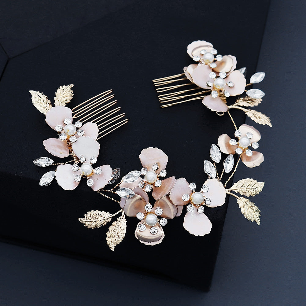 Wedding Luxury Handmade Pearl Rhinestone Hair Comb Set