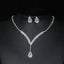 Luxury Rhinestone Necklace and Earrings Set for Women - Silver Plated Bridal Jewelry