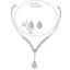 Luxury Rhinestone Necklace and Earrings Set for Women - Silver Plated Bridal Jewelry