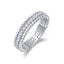 White Gold Plated Sterling Silver Moissanite Pave Set Ring