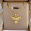 Eagle and Phoenix 18K Gold Plated Zircon Pendant Necklace in Stainless Steel