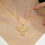 Eagle and Phoenix 18K Gold Plated Zircon Pendant Necklace in Stainless Steel