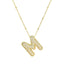 Wholesale Hip-Hop Rock Letter Zircon Pendant Necklace - 18K Gold Plated Stainless Steel with Copper Inlay