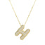 Wholesale Hip-Hop Rock Letter Zircon Pendant Necklace - 18K Gold Plated Stainless Steel with Copper Inlay