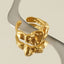 18k Gold Plated Irregular Stainless Steel Open Ring