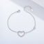 Sterling Silver Heart-Shaped Double-Layer Chain Bracelet with Diamonds