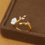 Adjustable 18K Gold Plated Zircon Flower Ring for Women