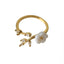 Adjustable 18K Gold Plated Zircon Flower Ring for Women