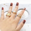 Elegant Geometric 18K Gold Plated Zircon and Pearl Ring