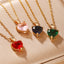 Elegant Heart Shape Gold Plated Zircon Pendant Necklace