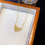 Elegant Horseshoe Zircon Pendant Necklace - 18K Gold Plated Stainless Steel Choker