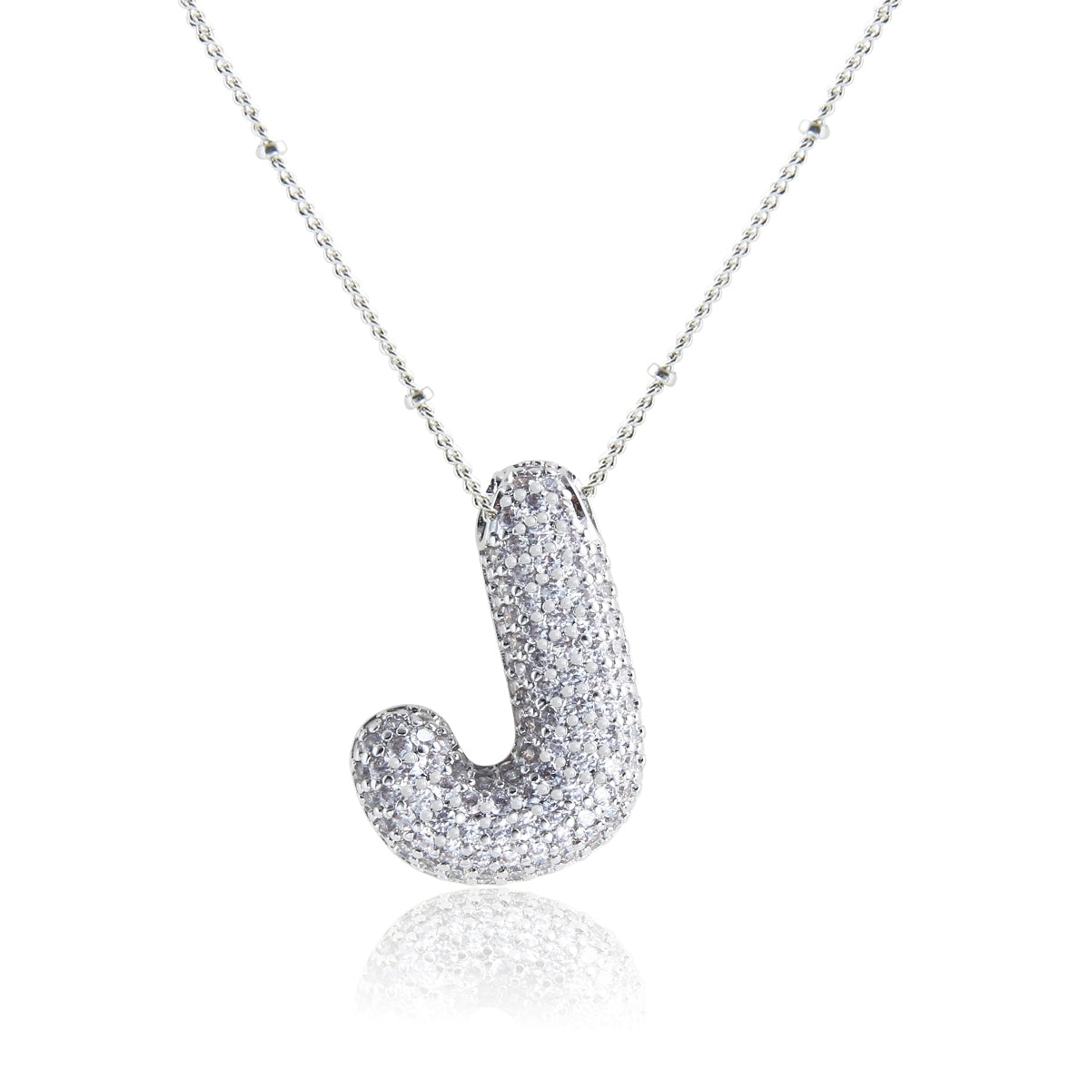 Elegant Zircon Letter Pendant Necklace - 304 Stainless Steel with Copper Plating