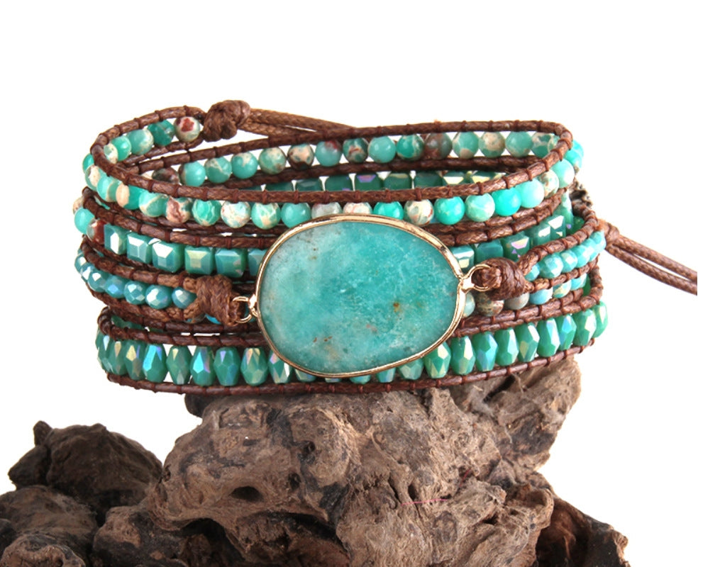 Ethnic Style Natural Stone Beaded Multi-Layer Wrap Bracelet