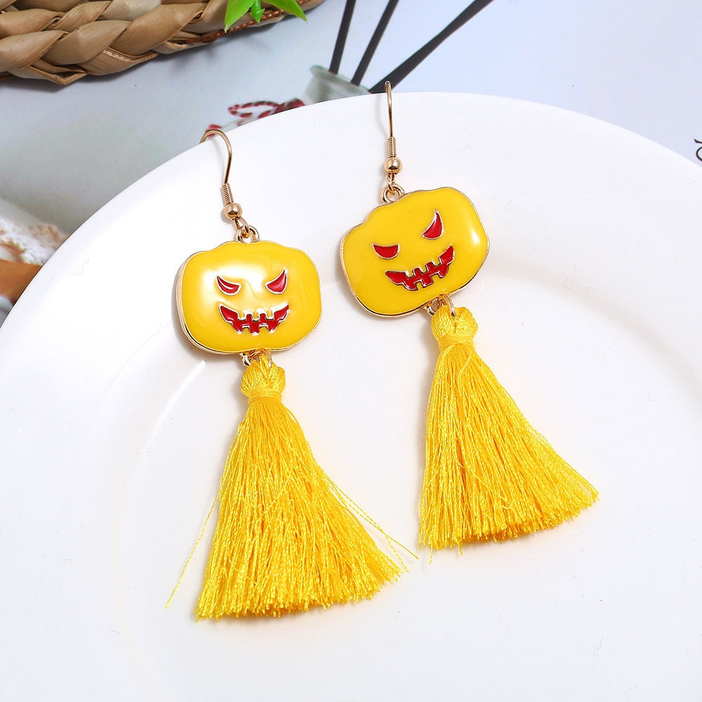 Wholesale Halloween Series Skull Spider Pumpkin Alloy Earrings Set Nihaojewelry