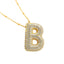 Korean Style Gold Plated Zircon Letter Pendant Necklace