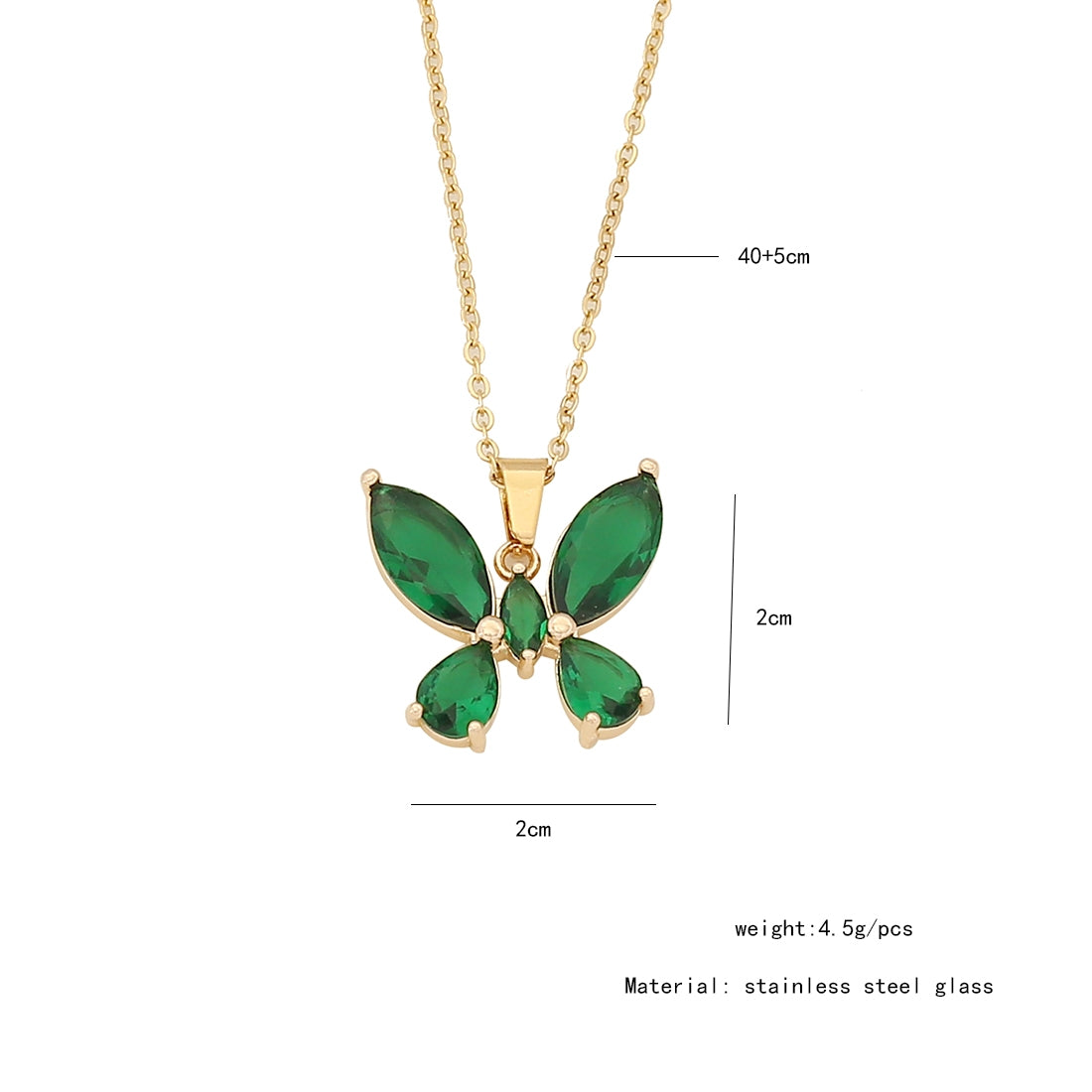 IG Style Shiny Butterfly 18K Gold Plated Stainless Steel Pendant Necklace