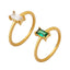 18K Gold Plated Stainless Steel Zircon Ring for Women