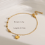 18K Gold Plated Stainless Steel Heart Beaded Anklet