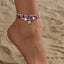 Star Seed Bead Shell Anklet Bracelet Set - Summer Beach Jewelry Collection