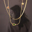 Modern Geometric Titanium Steel Necklace with Glass Stone and 18K Gold Plating