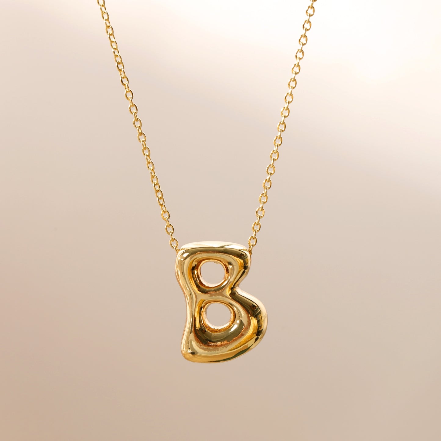 18K Gold Plated Stainless Steel Alphabet Pendant Necklace