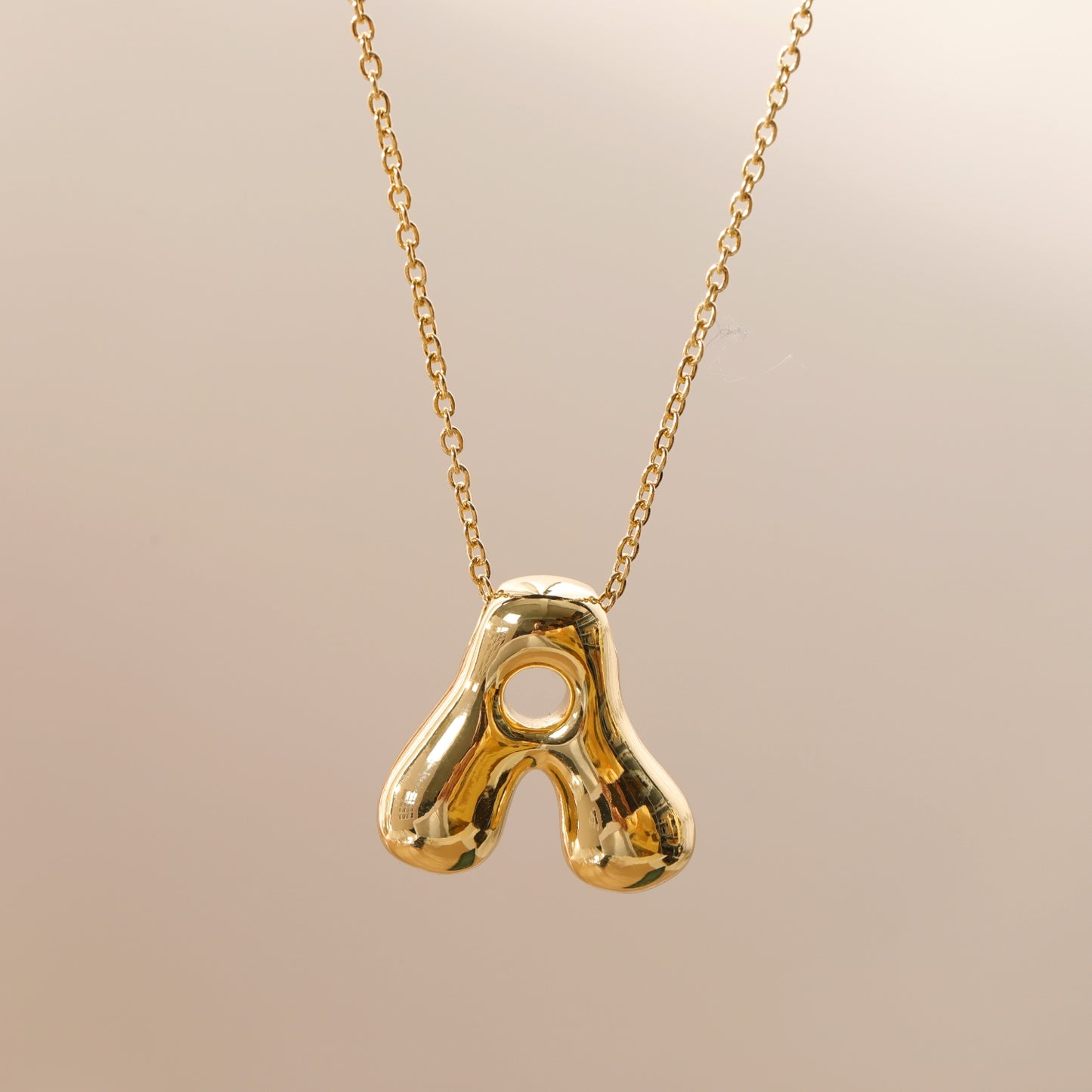 18K Gold Plated Stainless Steel Alphabet Pendant Necklace