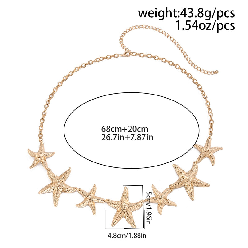 Elegant Pentagram & Starfish Pearl Body Chain for Women