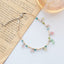 Handmade Irregular Natural Stone Anklet with Raffia Rainbow Beads