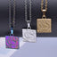 18K Gold Plated Square Stainless Steel Pendant Necklace