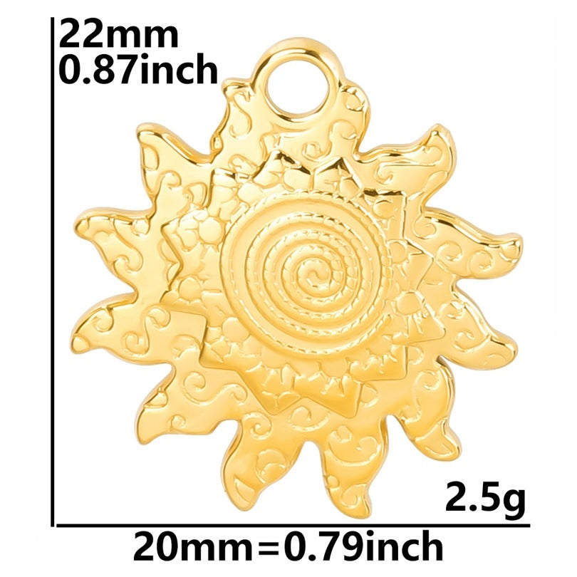 Wholesale 18K Gold Plated Sun Pendant Necklace Stainless Steel