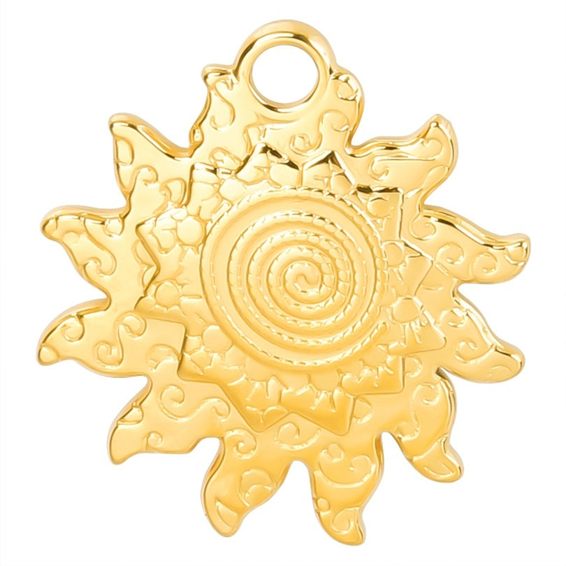 Wholesale 18K Gold Plated Sun Pendant Necklace Stainless Steel