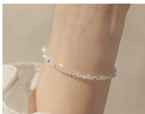 Classic Style Solid Color Crystal Bracelet Set for Women