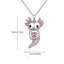 Cute Pink Axolotl Heart Pendant Necklace - Alloy Animal Jewelry Design