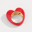 Heart Shape Enamel Alloy Rings - Original Design Valentine's Day Jewelry