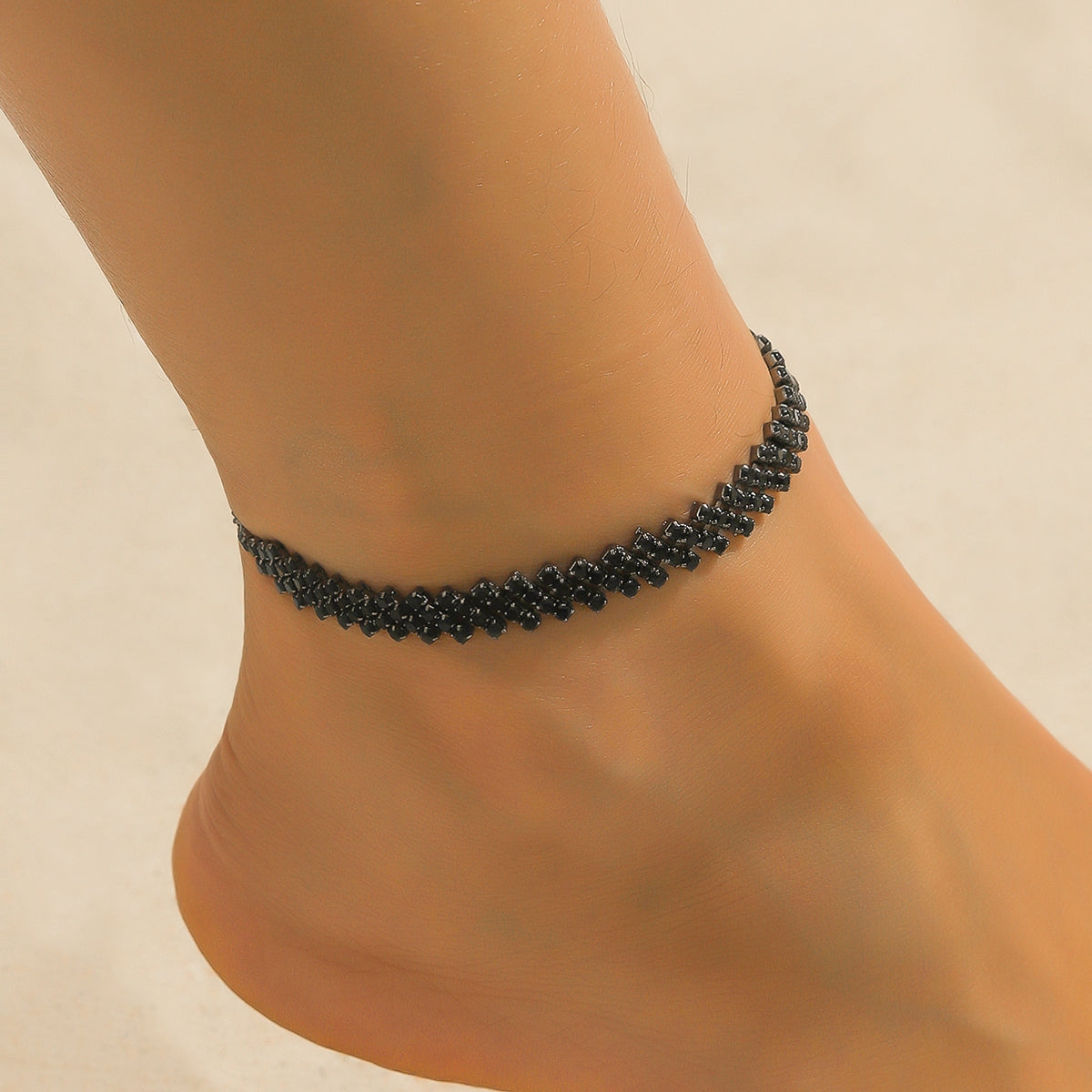 Elegant Geometric Rhinestone Gold Plated Anklet