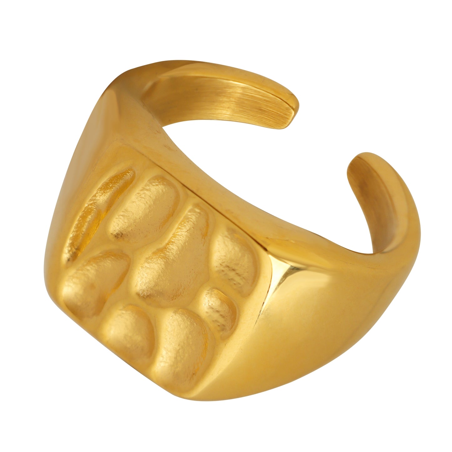 Elegant Geometric 18K Gold Plated Titanium Steel Open Ring